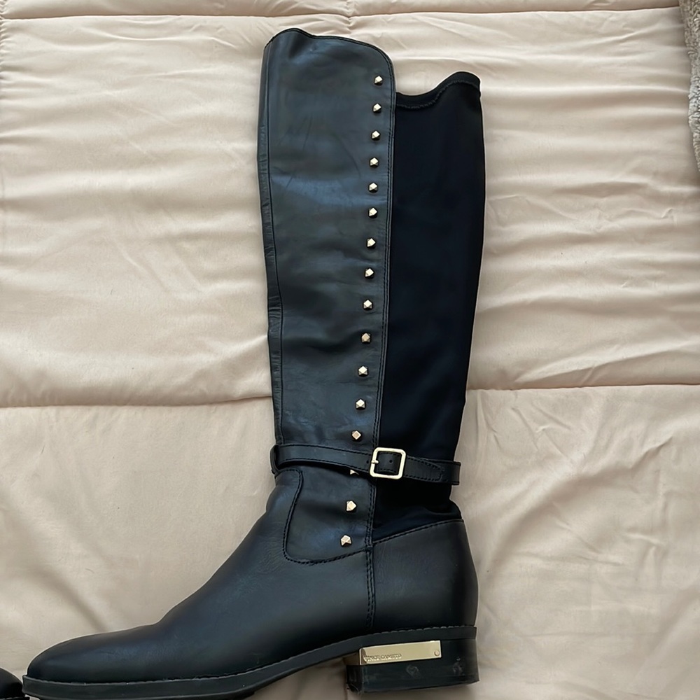 Black Vince Camuto Womens Pelda Over the Knee Boot Sz 7.5